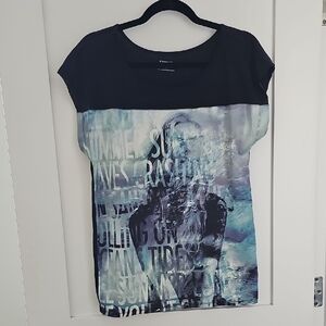 Express Black and Blue Short Sleeve Tee Size S/P